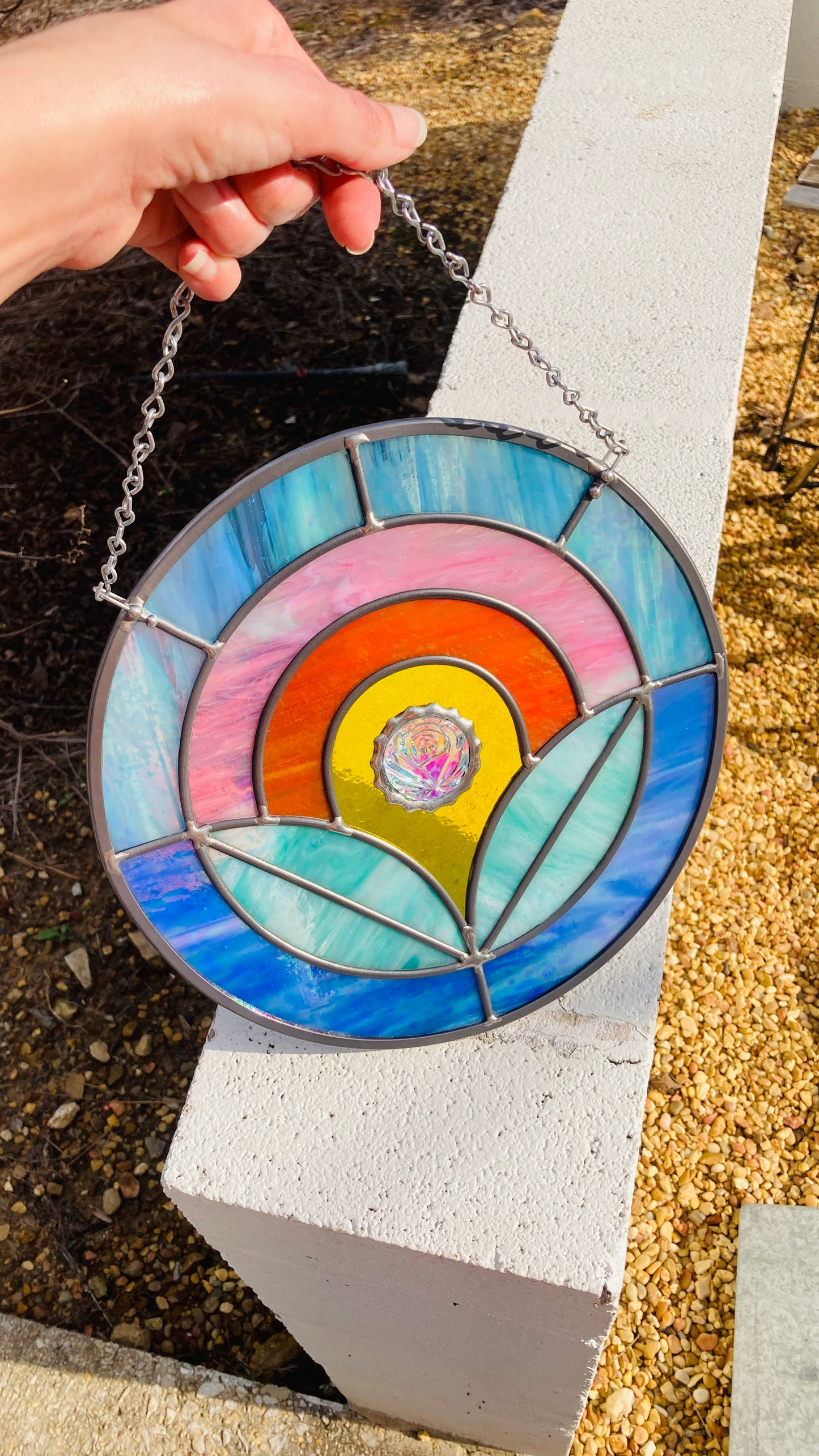 Rainbow Rose Medallion