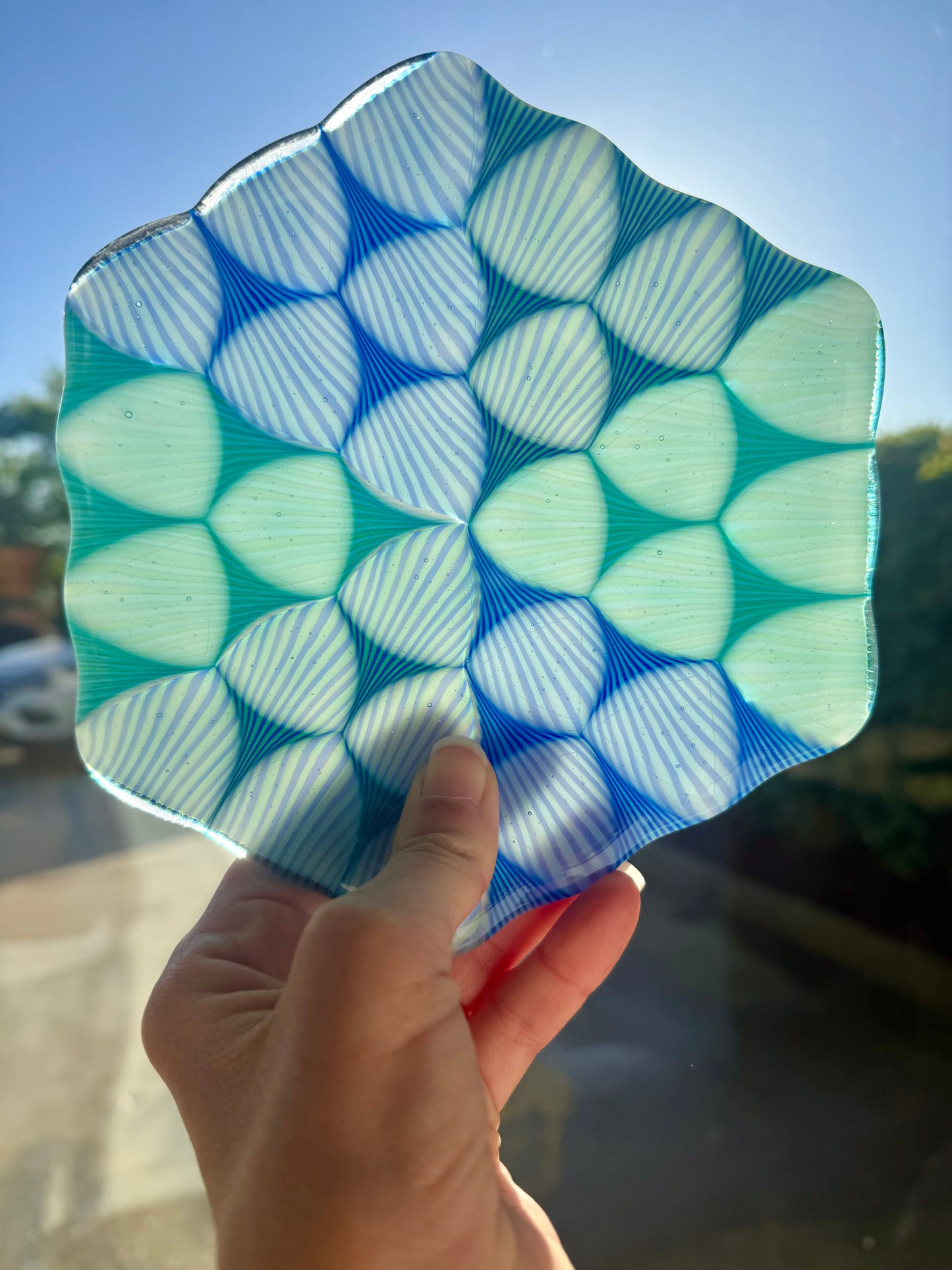 Fused Blue/Aqua/Emerald 7” Catch-All Dish