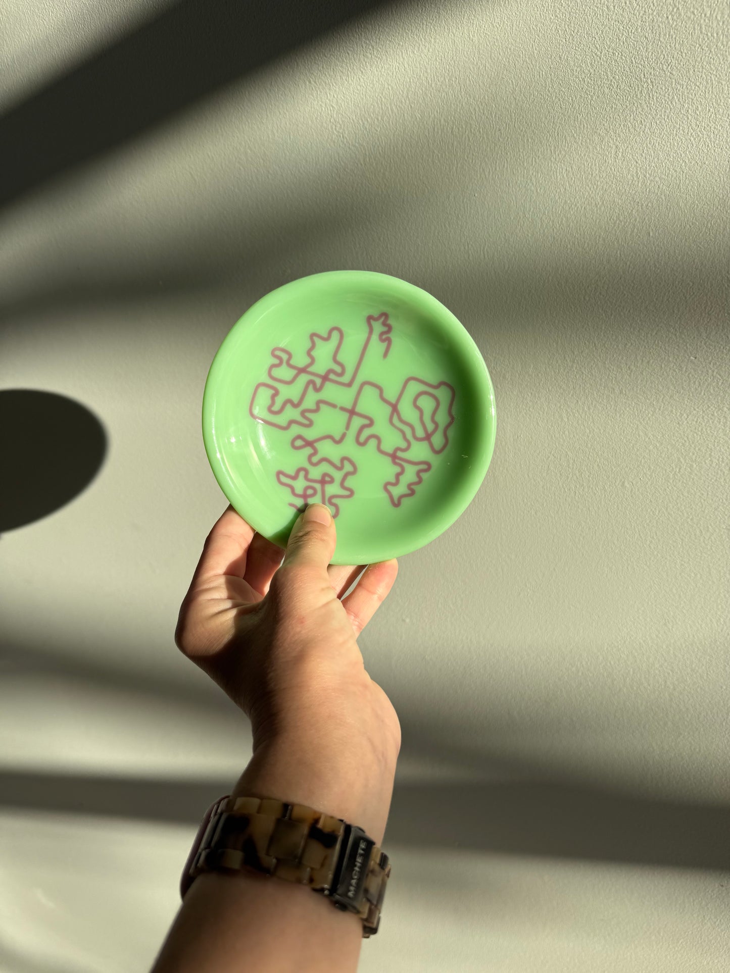 5” Mint Squiggle Trinket Dish
