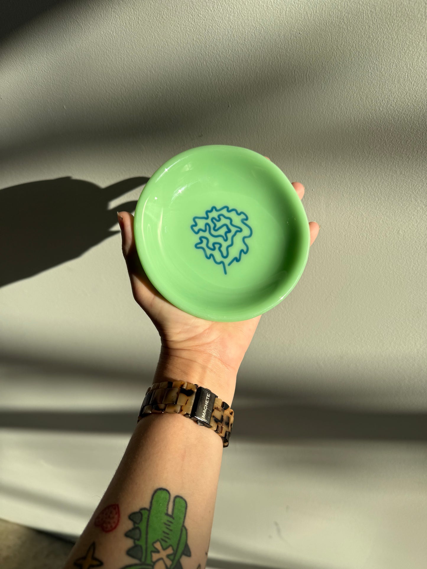 5” Mint Squiggle Trinket Dish