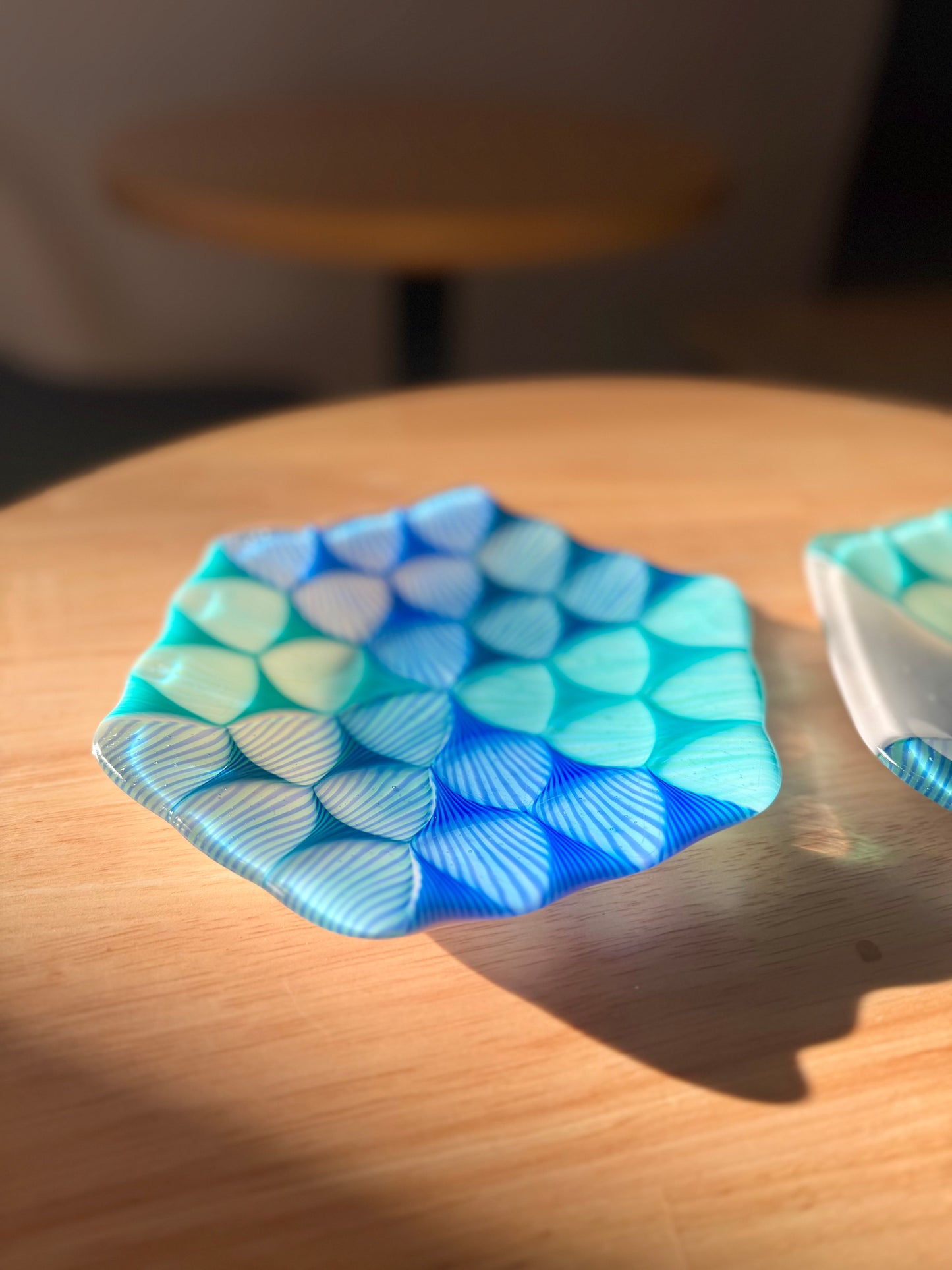 Fused Blue/Aqua/Emerald 7” Catch-All Dish