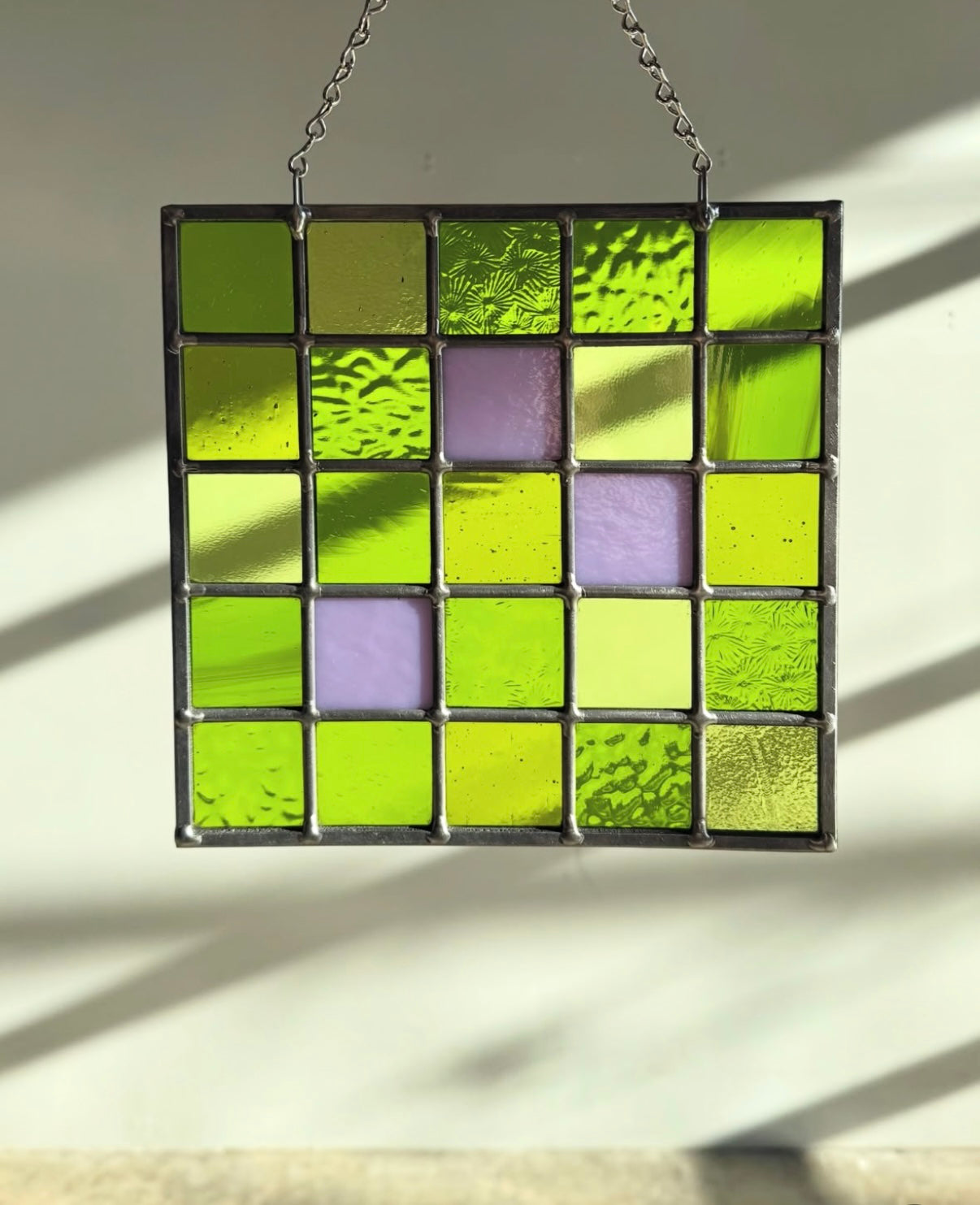 Green & Lavender Patchwork Panel