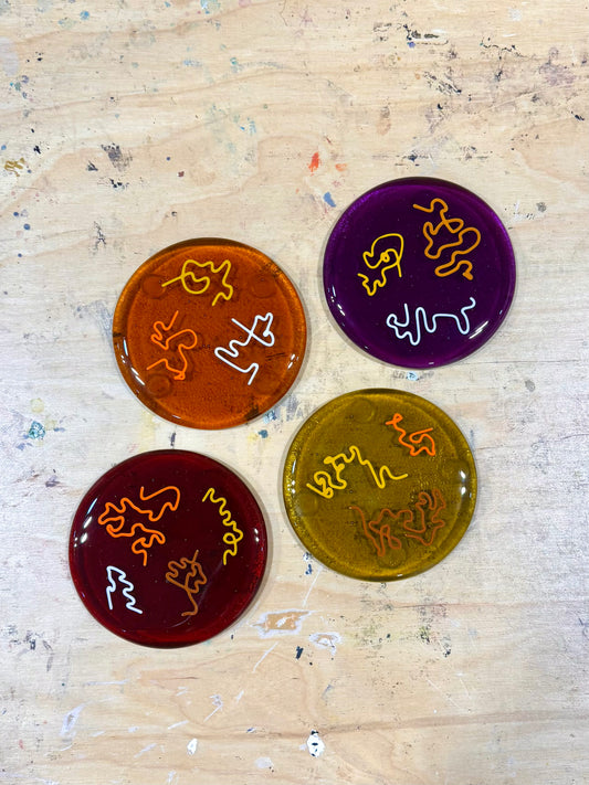 Fused Set of 3.75” Round Coasters