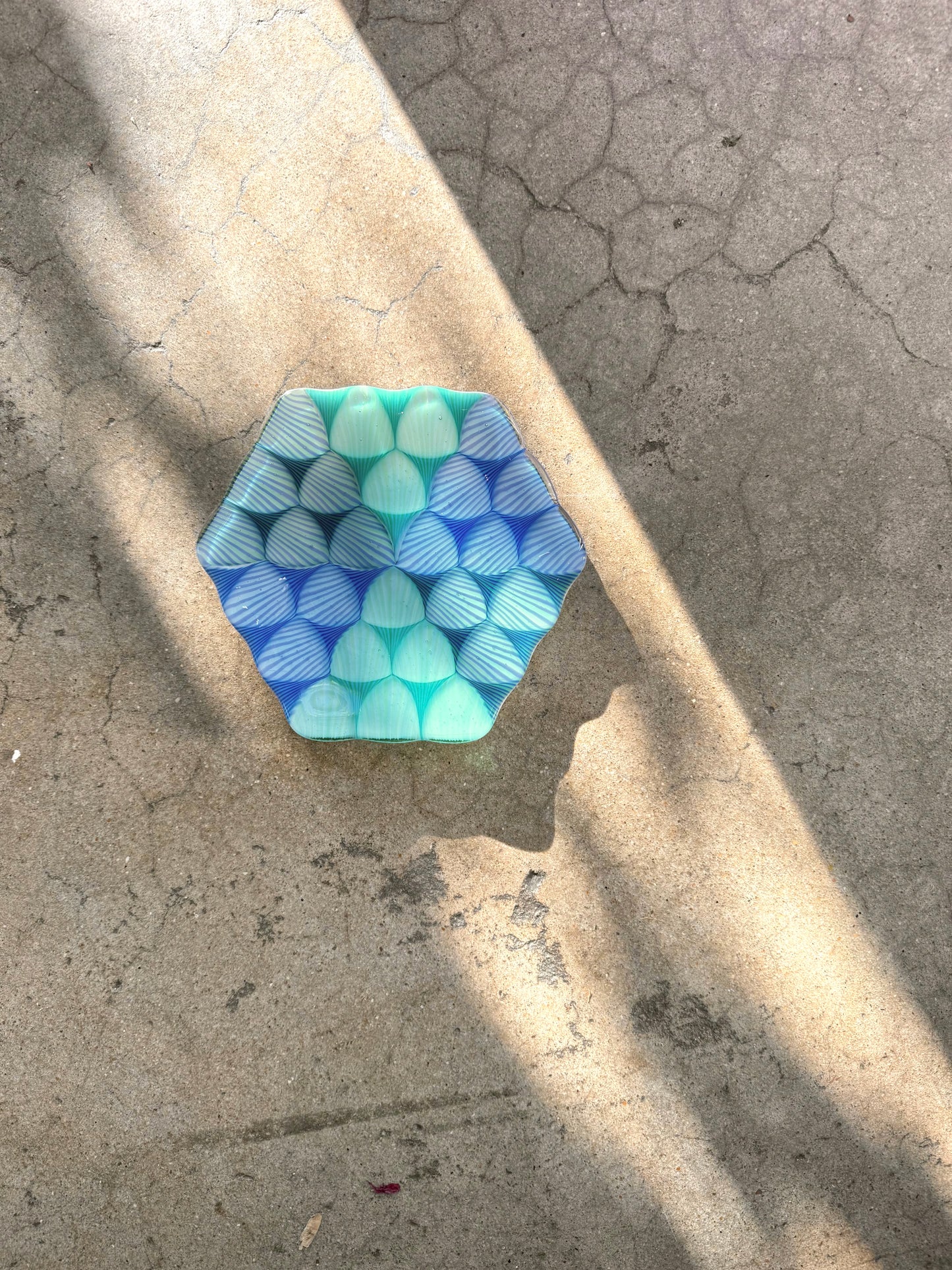 Fused Blue/Aqua/Emerald 7” Catch-All Dish