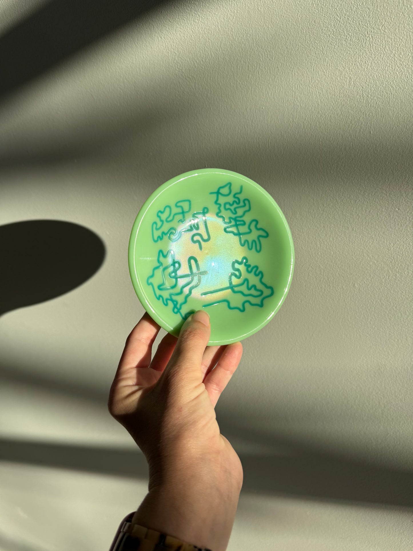5” Mint Squiggle Trinket Dish