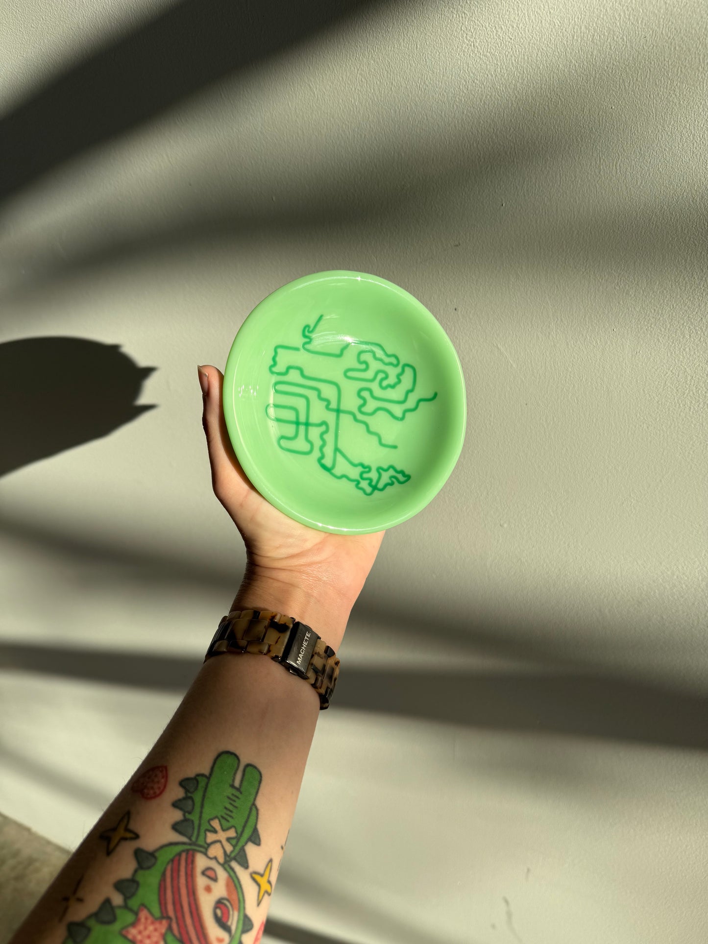 5” Mint Squiggle Trinket Dish