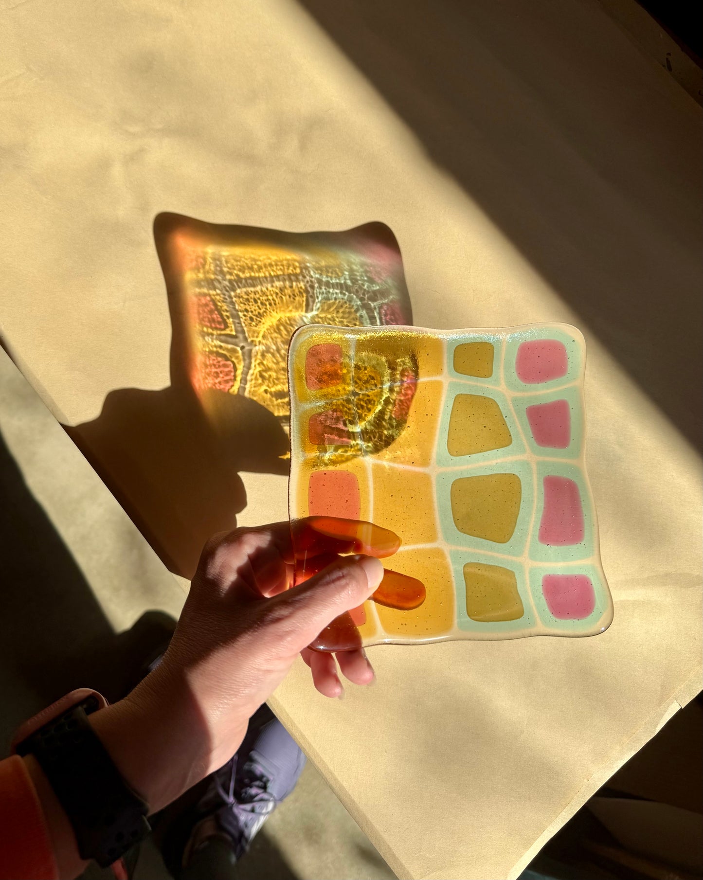 Fused 6” Warped Rainbow Catch-All Dish