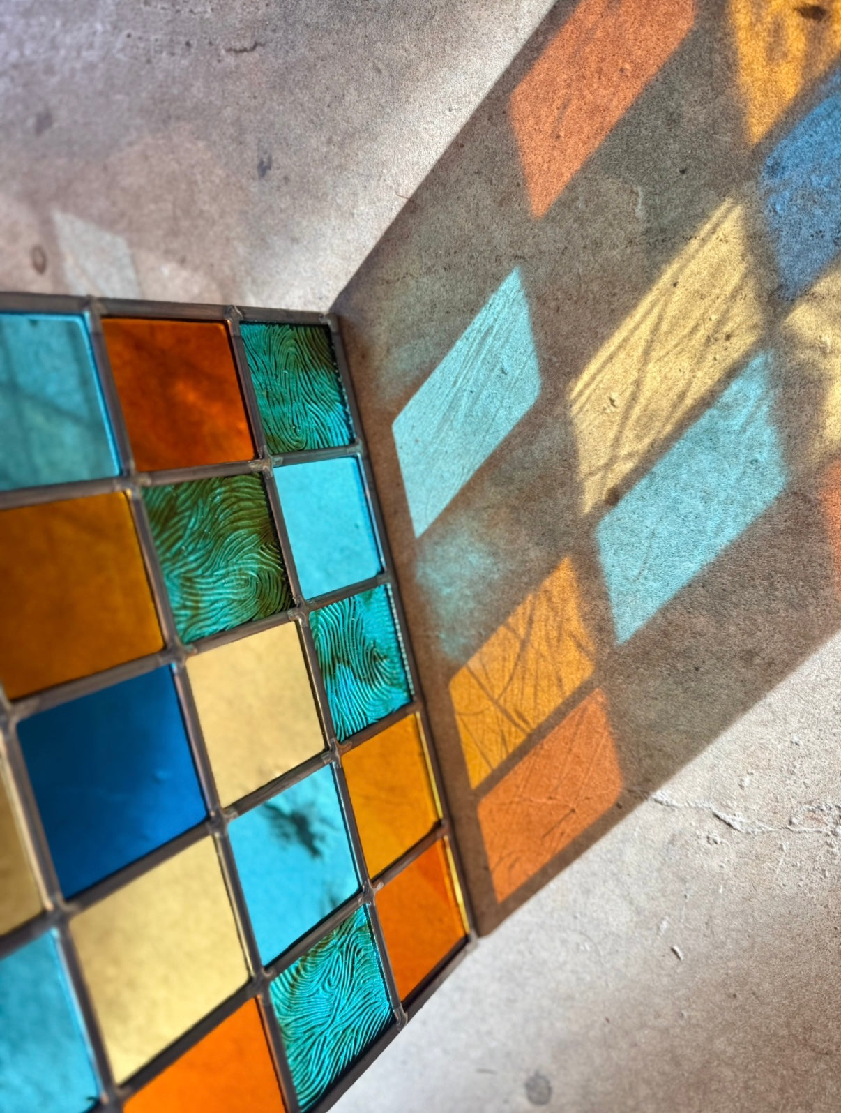 Copper Blue & Amber Patchwork Panel