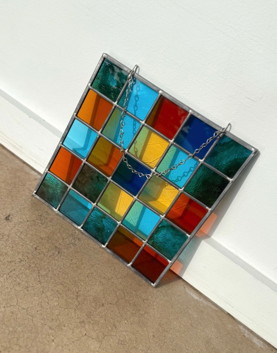 Copper Blue & Amber Patchwork Panel