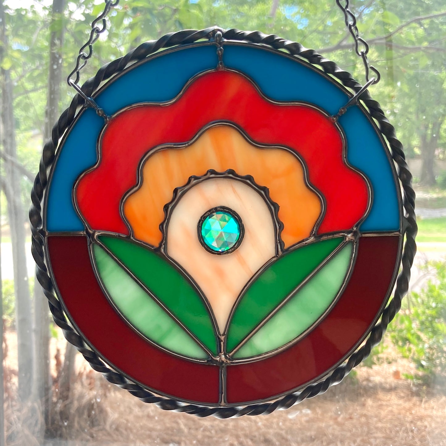 Orange Peony Medallion