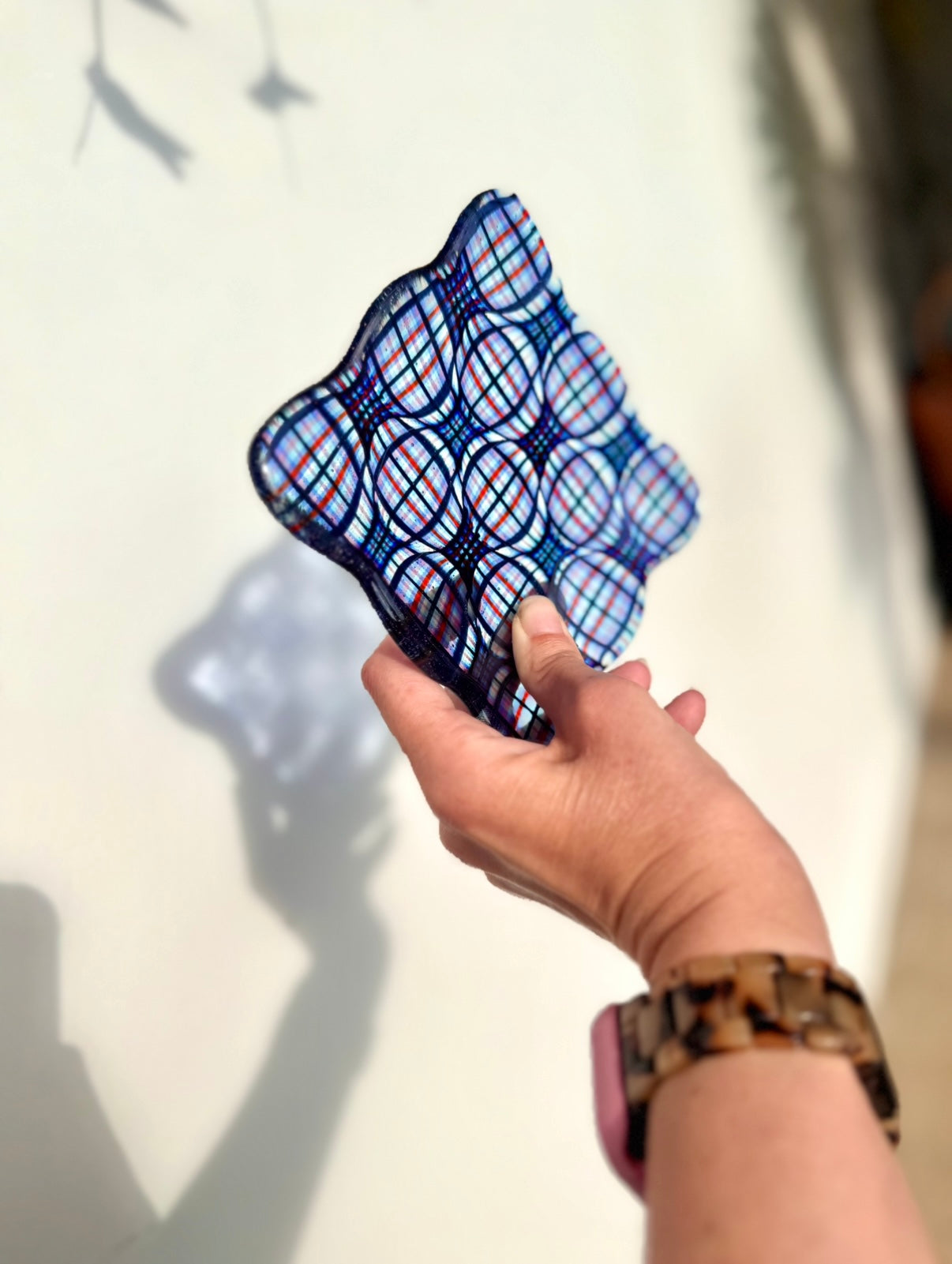 Psychedelic Optic Plaid Fused 5” Catch-All Dish