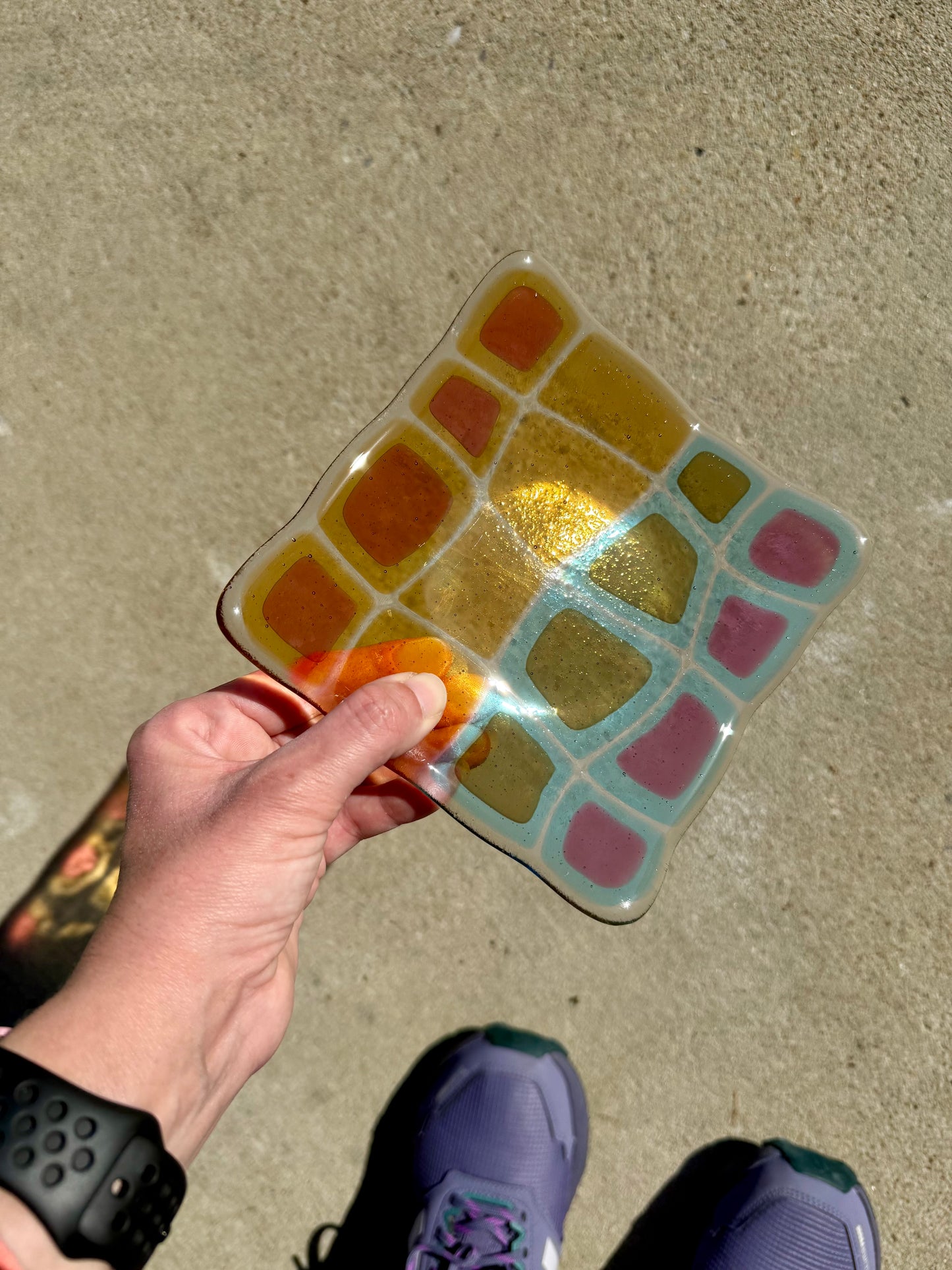 Fused 6” Warped Rainbow Catch-All Dish