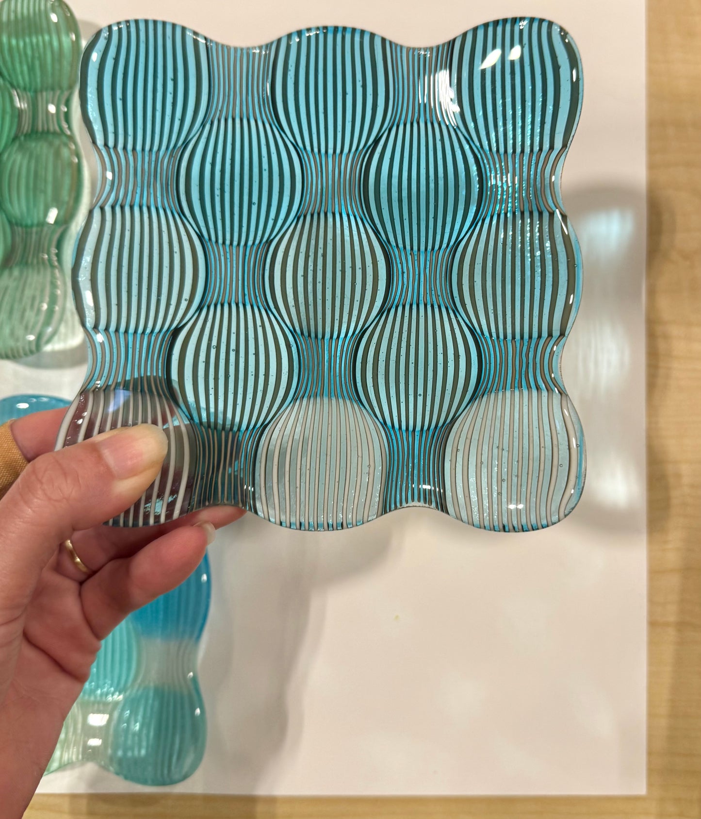 Turquoise Ombré Fused 5” Catch-All Dish