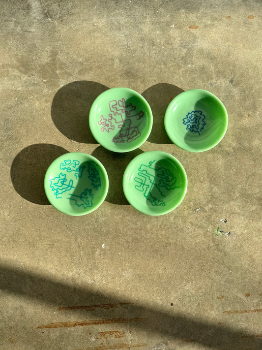 5” Mint Squiggle Trinket Dish
