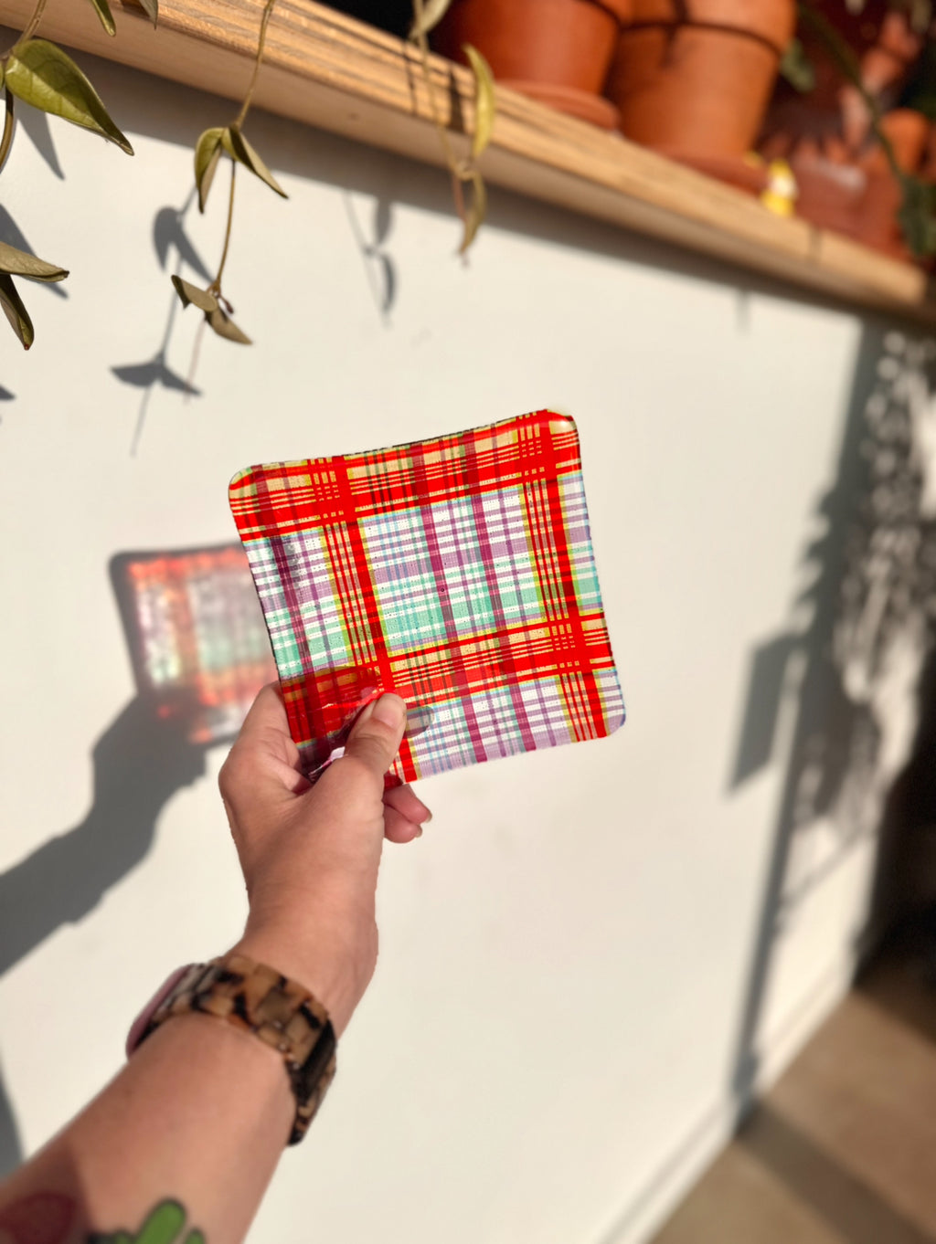 Nostalgic Plaid Fused 5.25” Candy Dish