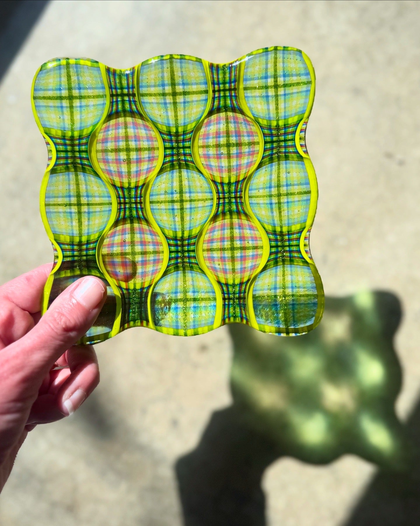 Groovy Optic Plaid Fused 5” Catch-All Dish