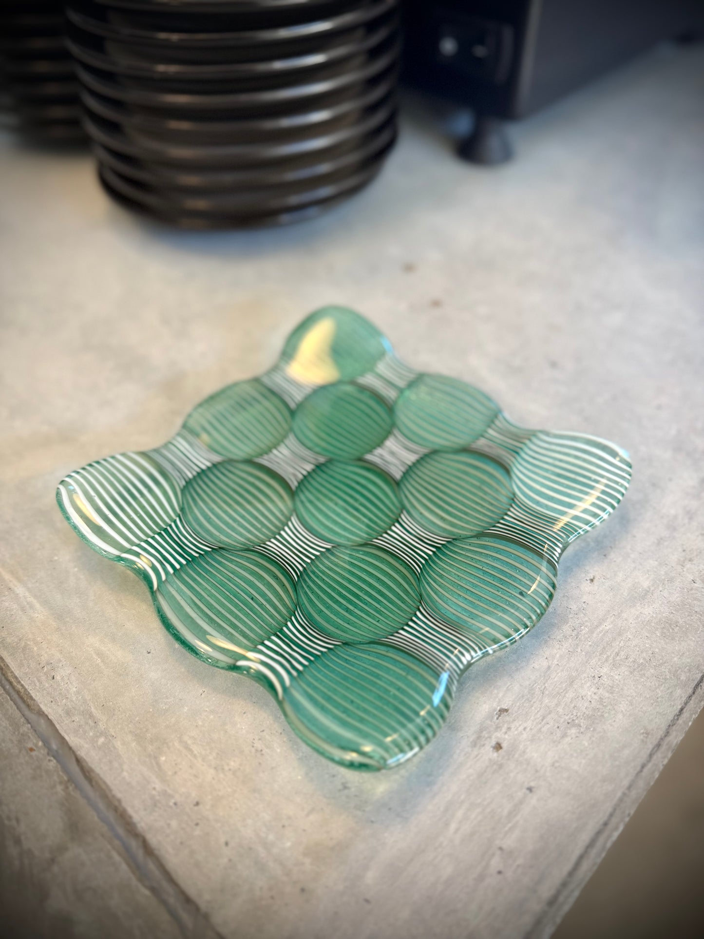 Emerald Ombré Fused 5” Catch-All Dish