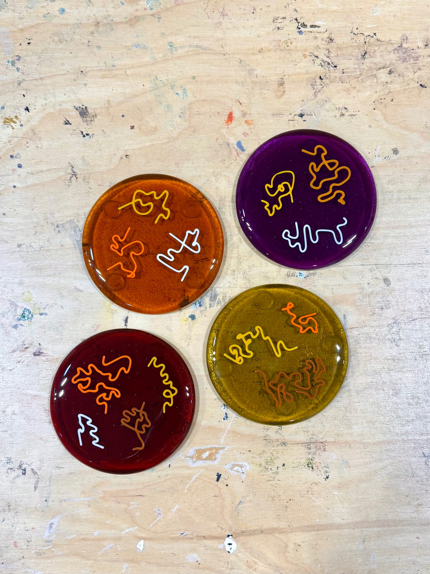 Fused Set of 3.75” Round Coasters