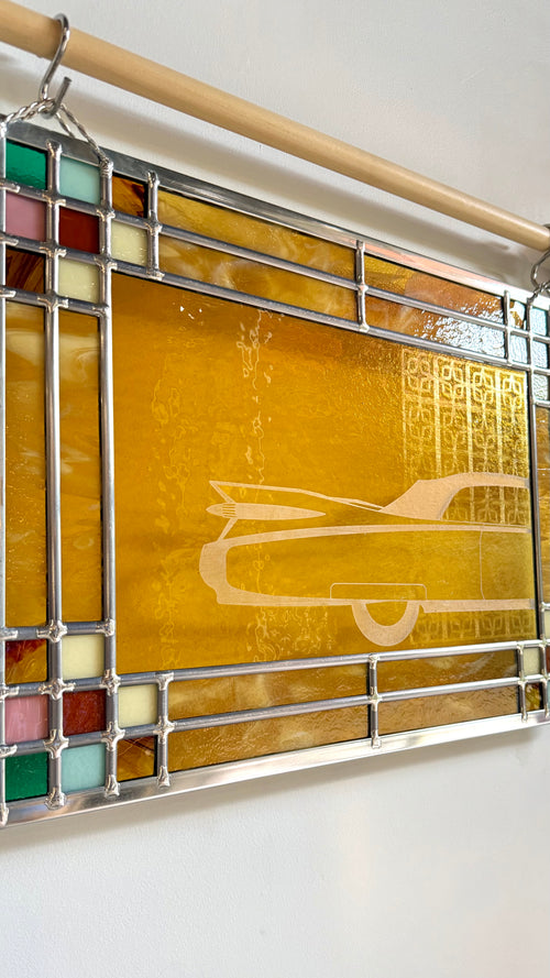 1959 Cadillac Eldorado MCM Stained Glass Panel