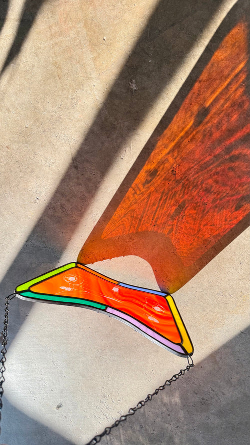 1959 Cadillac Eldorado - Stained Glass Suncatcher with Sandblasted Classic Car Illustration