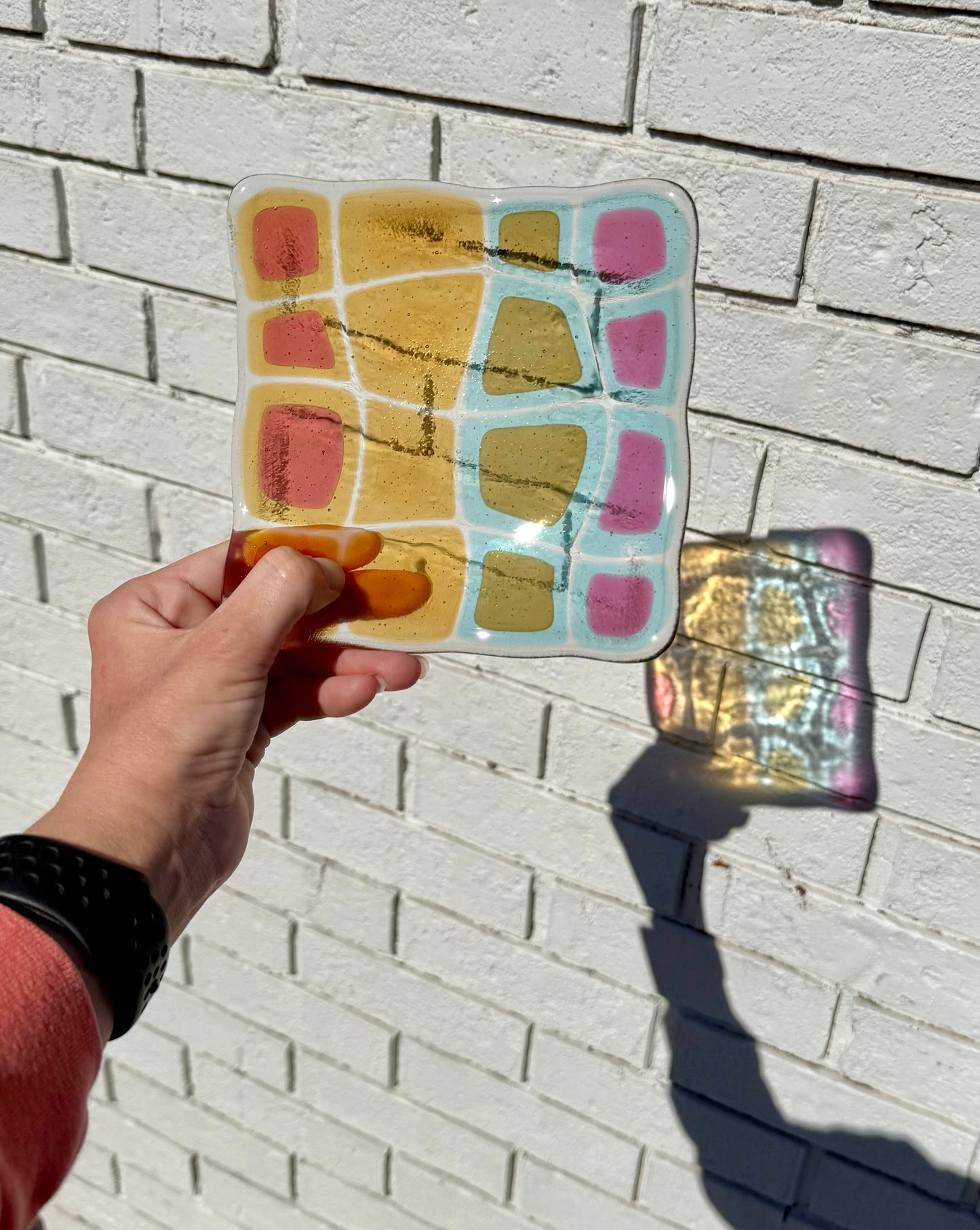 Fused 6” Warped Rainbow Catch-All Dish