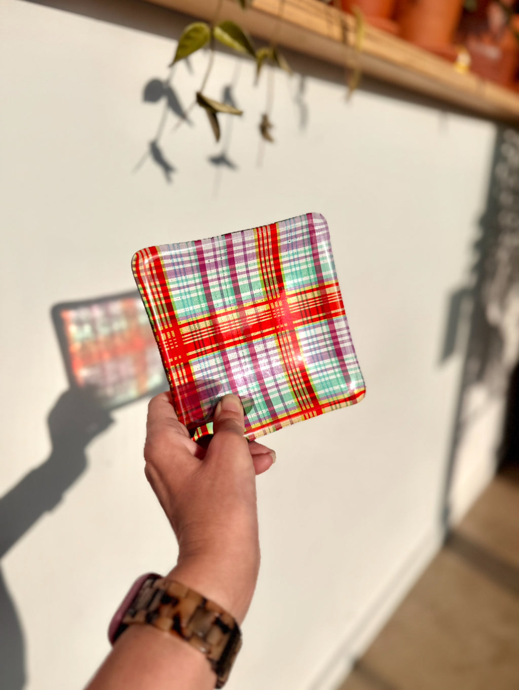 Nostalgic Plaid Fused 5.25” Candy Dish