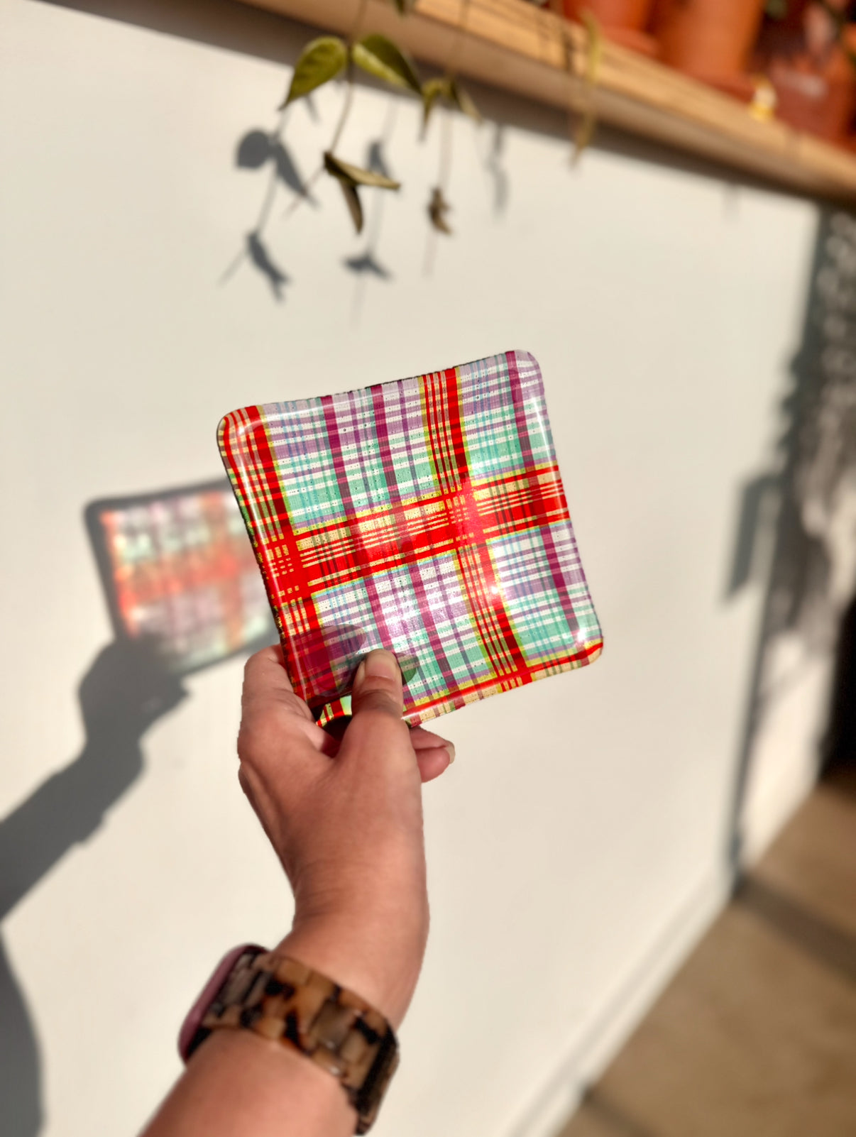 Nostalgic Plaid Fused 5.25” Candy Dish