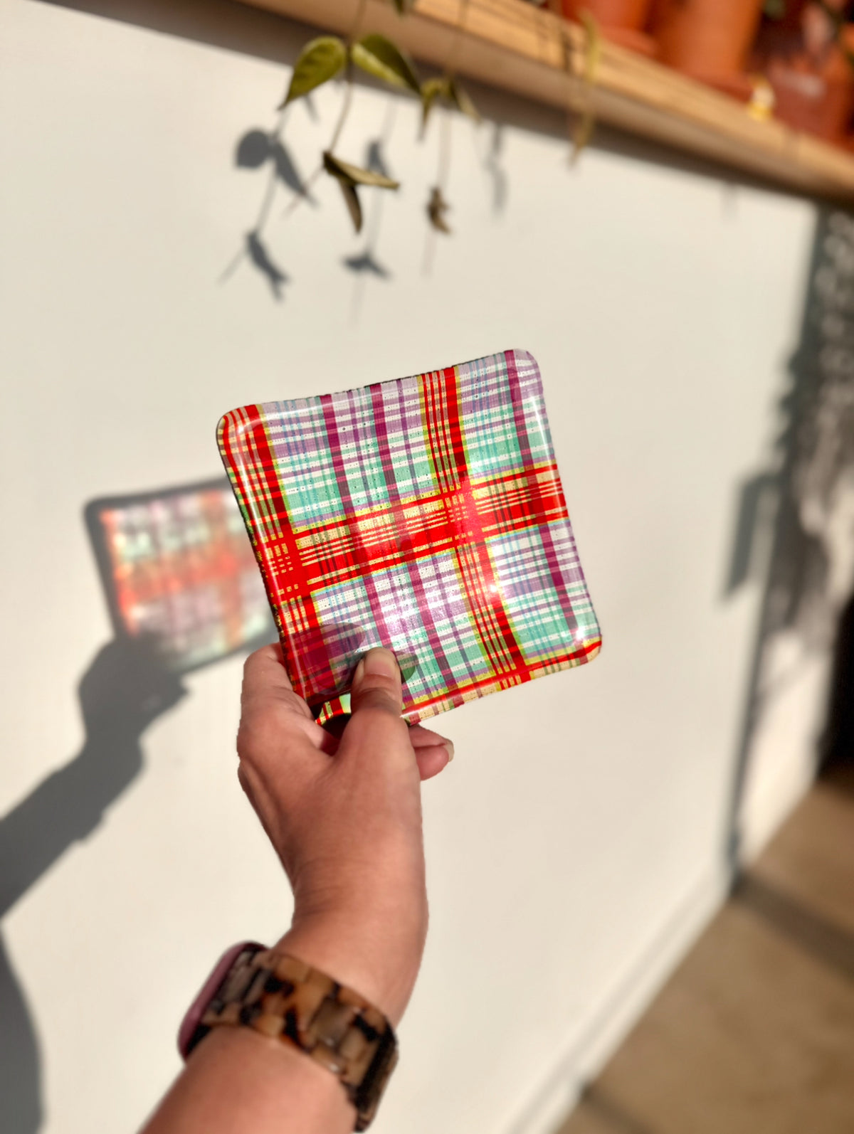 Nostalgic Plaid Fused 5.25” Candy Dish