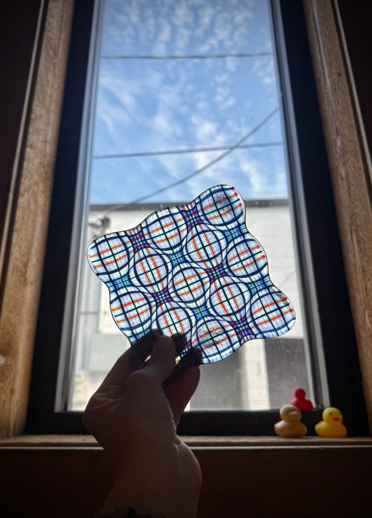 Psychedelic Optic Plaid Fused 5” Catch-All Dish